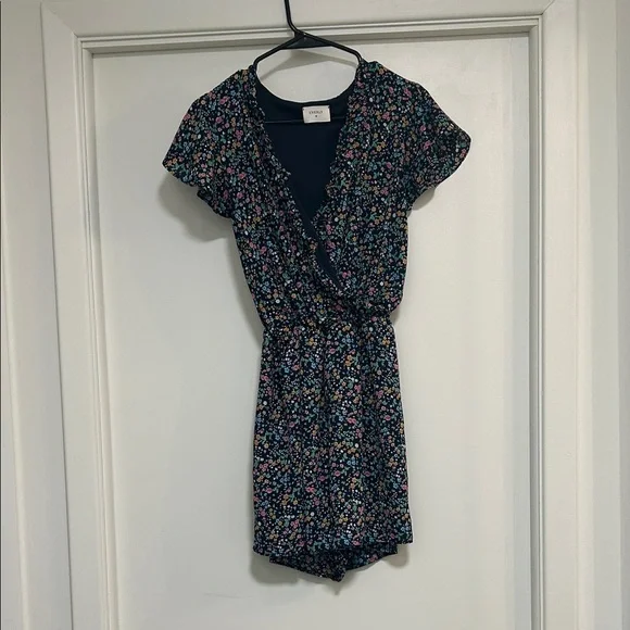 Everly Navy Floral Rinowrwith Pink, Teal & Yellow Blooms - Picture 2 of 4